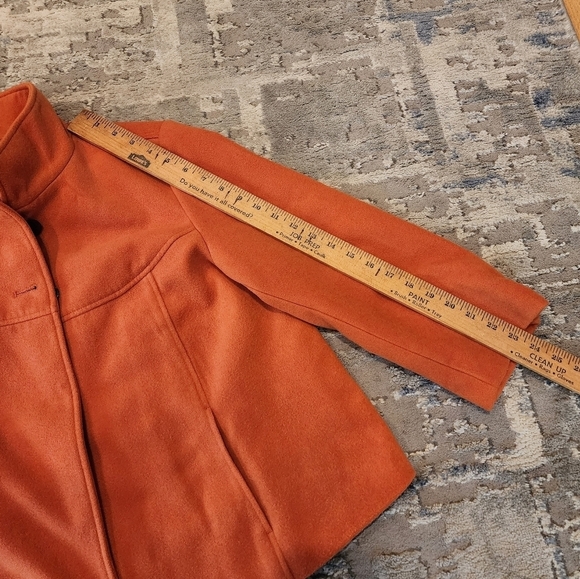 Chico's russet orange swing jacket smooth plush 3/4 sleeve. - Picture 16 of 17